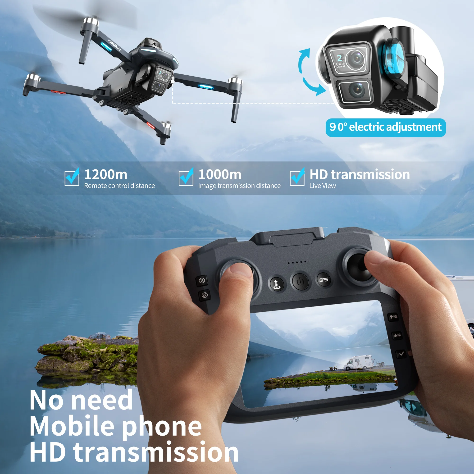 Original XT606 Drone Professio - Drone Gps Rc Tt36 recension och pris