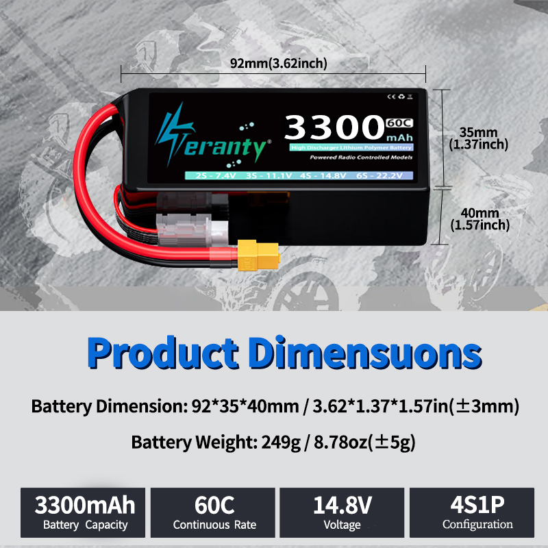 TERANTY 4S 3300mAh Lipo Batter - Drone Rcs recension och pris